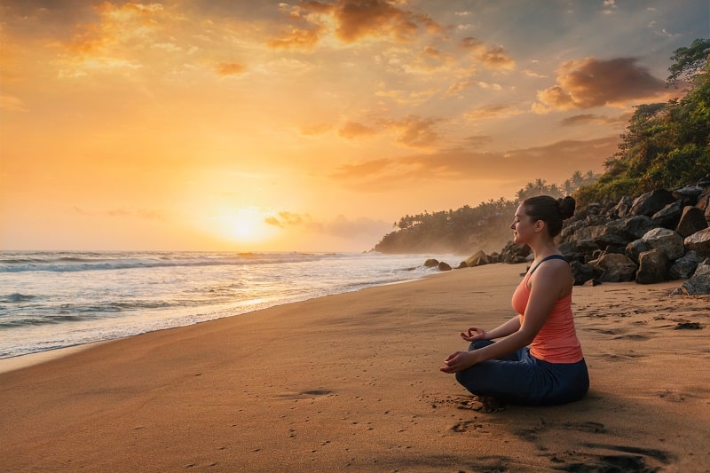 woman doing yoga