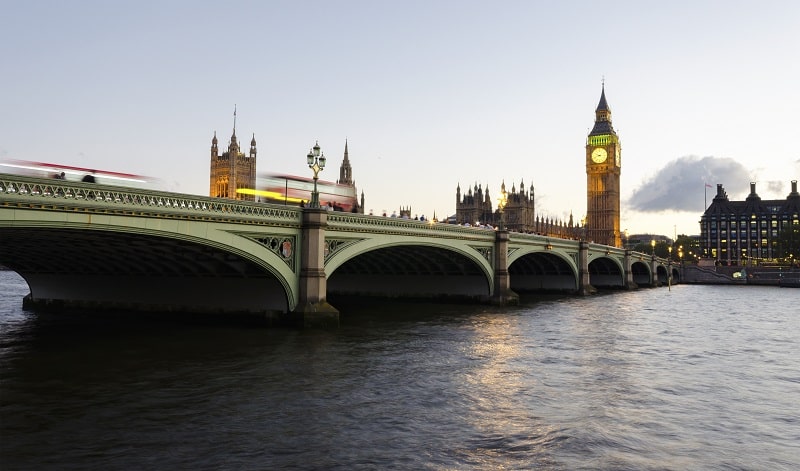 Dusk at Westminster Bridge