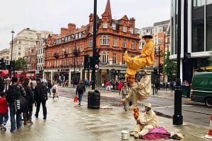 Street Performers put on a show in london