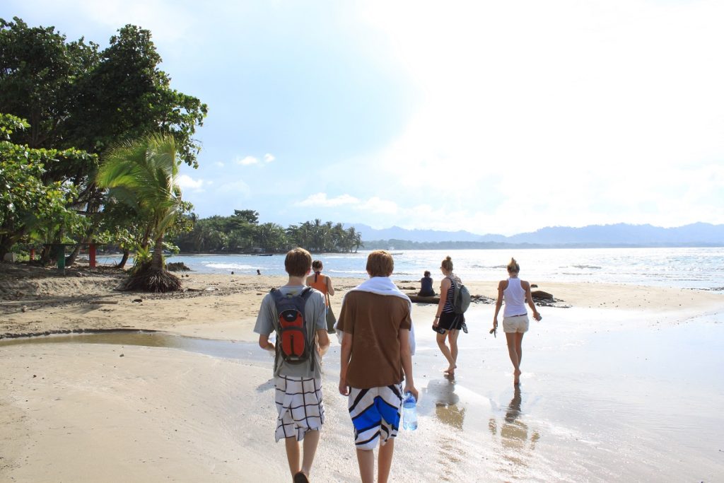 Costa Rica Beach with tourists
