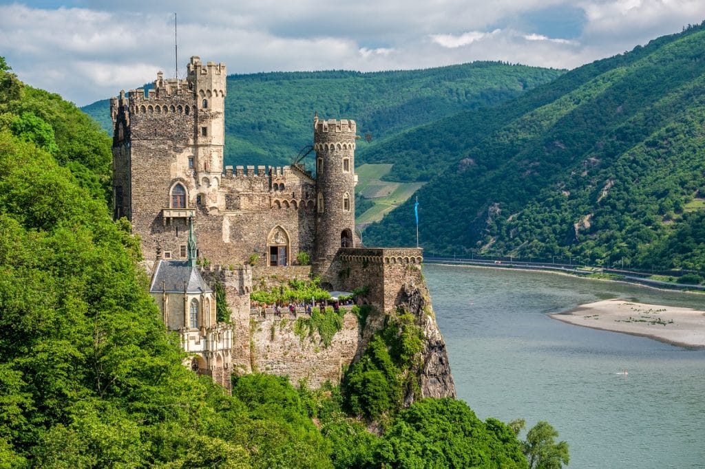 Rheinstein Castle at Rhine Valley (Rhine Gorge) in Germany