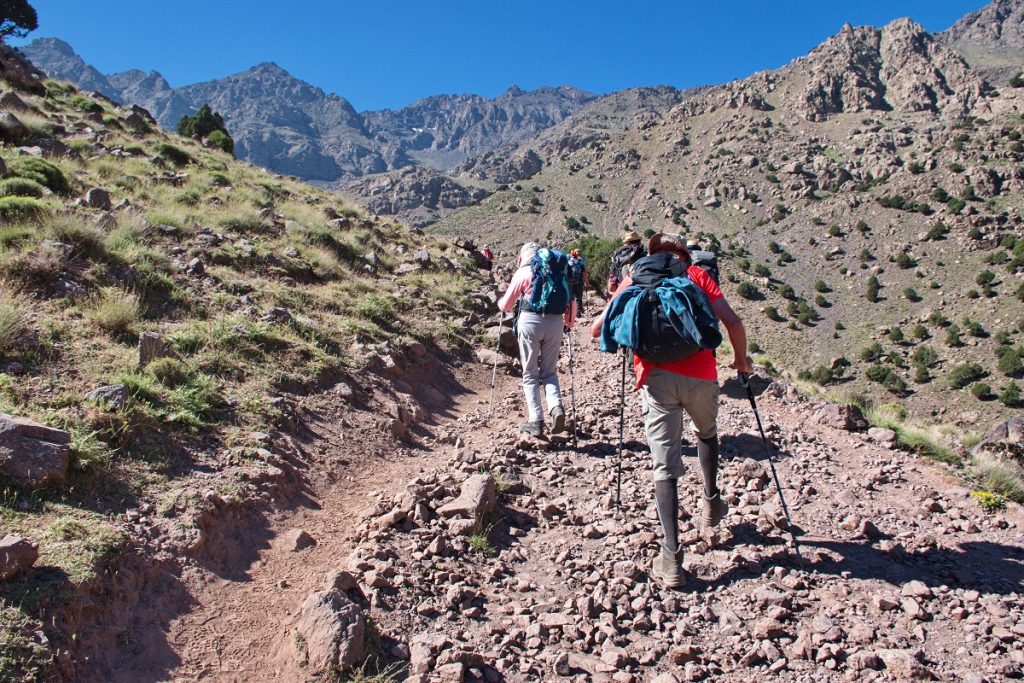 Hiking in High Atlas mountains in Morocco