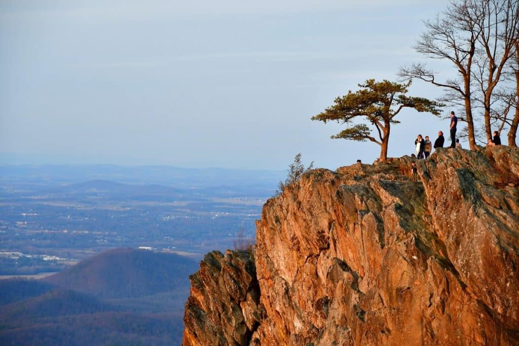 People on a Cliff Overlooking the Shenandoah Valley