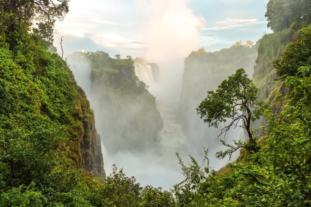 Viectoria falls, Zambezi River waterfalls View