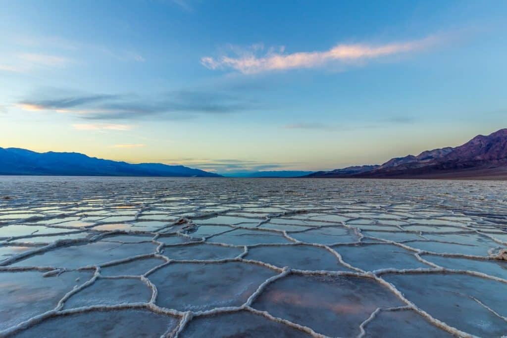 Badwater Basin at Sunset in Death Valley National Park